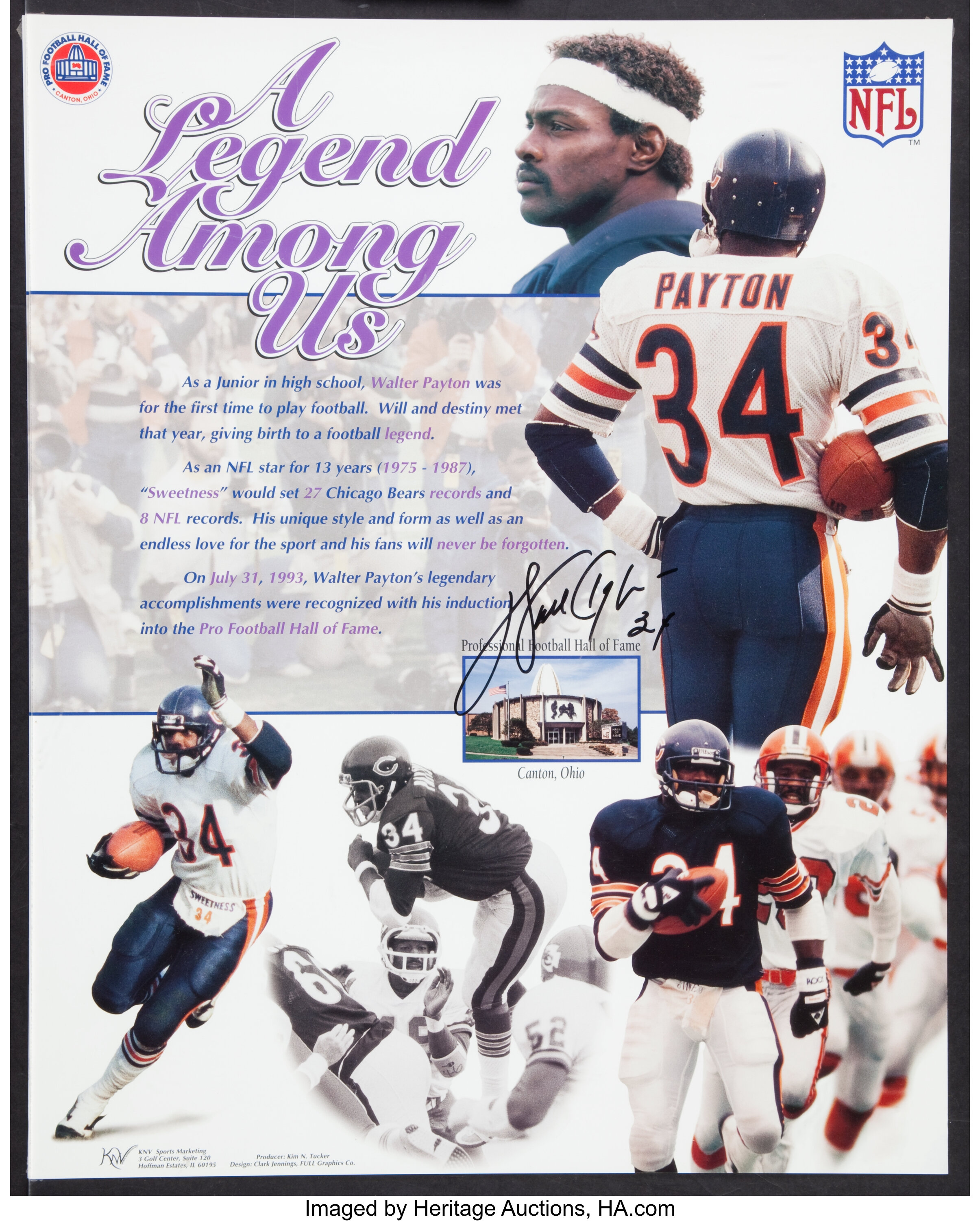 Walter Payton Chicago Script Sweetness