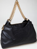 Heritage Vintage: Chanel Black Lambskin Leather Hobo Bag. , Lot #79007