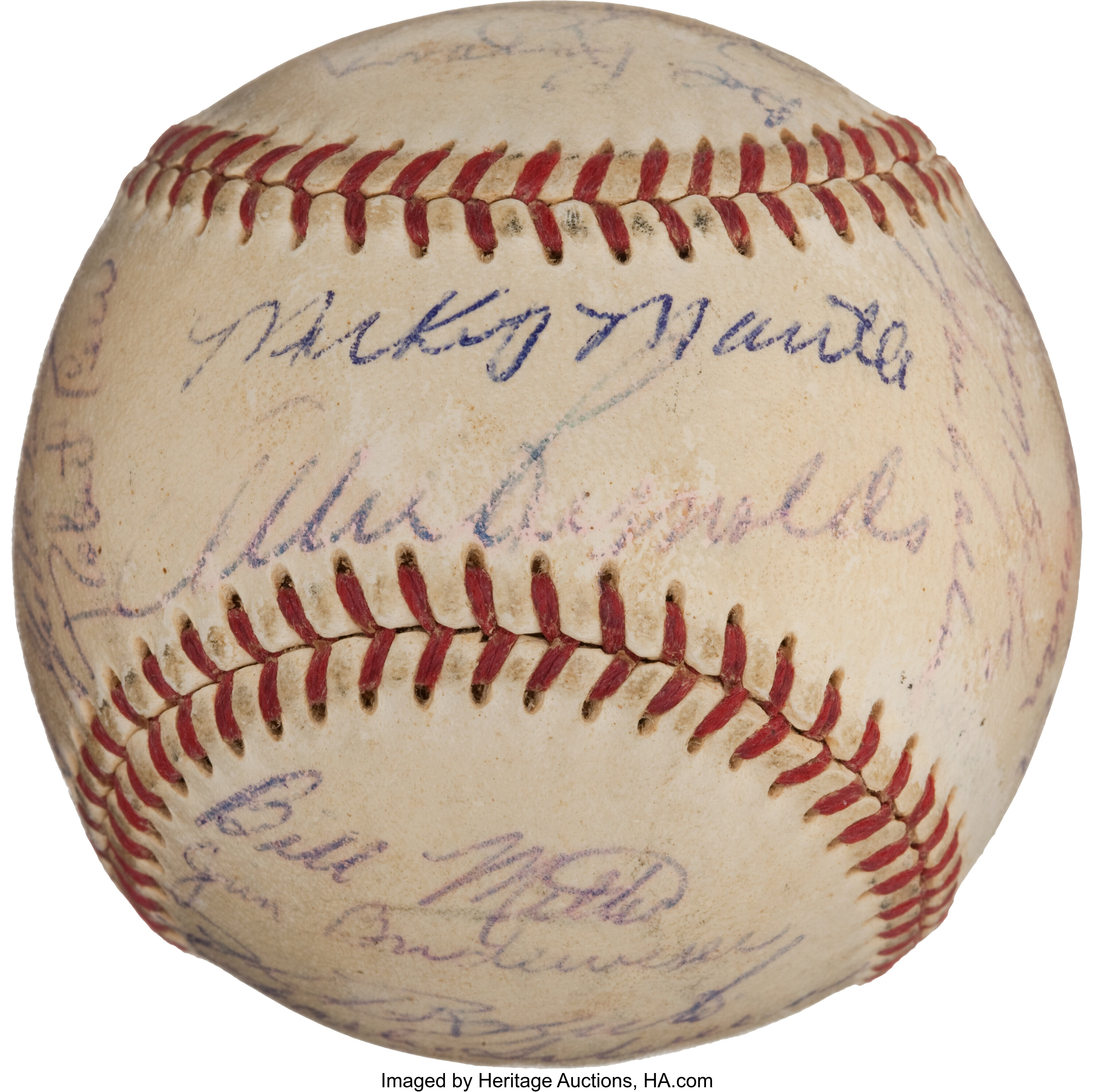 1955 New York Yankees Team Signed Baseball. From Casey Stengel Collection  at 's Sports Collectibles Store