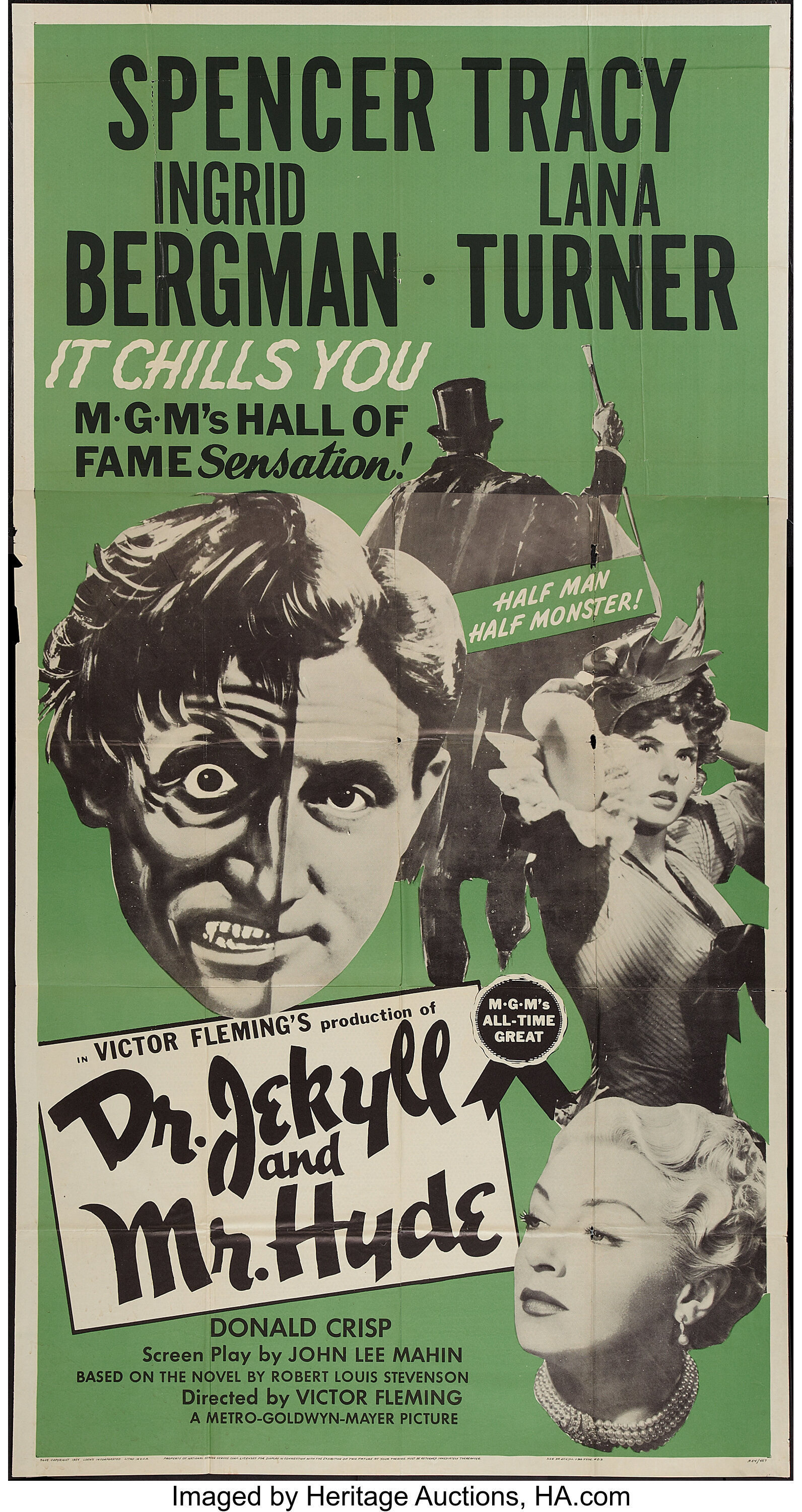 Dr. Jekyll and Mr. Hyde (MGM, R-1954). Three Sheet (41