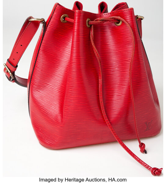 Sold at Auction: Louis Vuitton, LOUIS VUITTON RED EPI NOE SHOULDER BAG