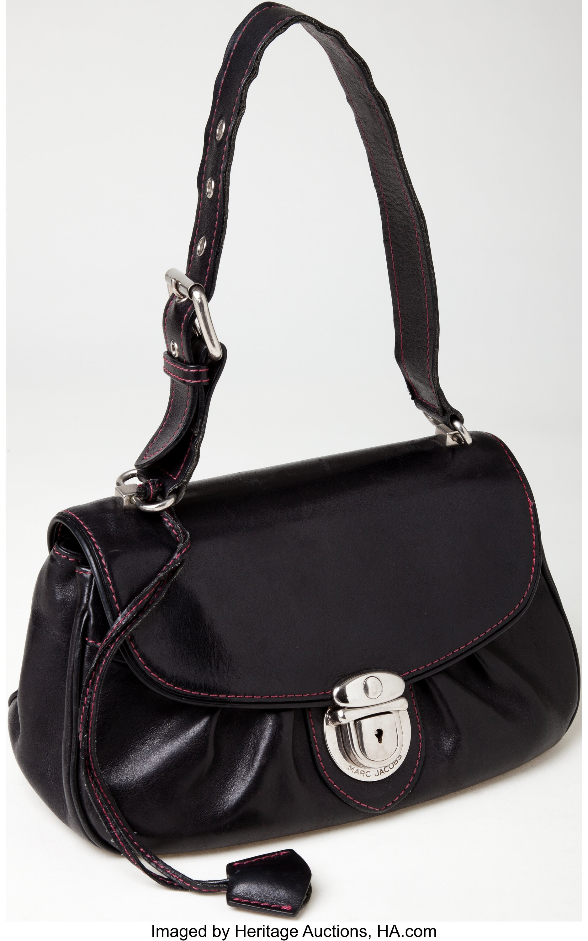 Heritage Vintage: Marc Jacobs Black Leather Front Buckle Bag. , Lot  #79016