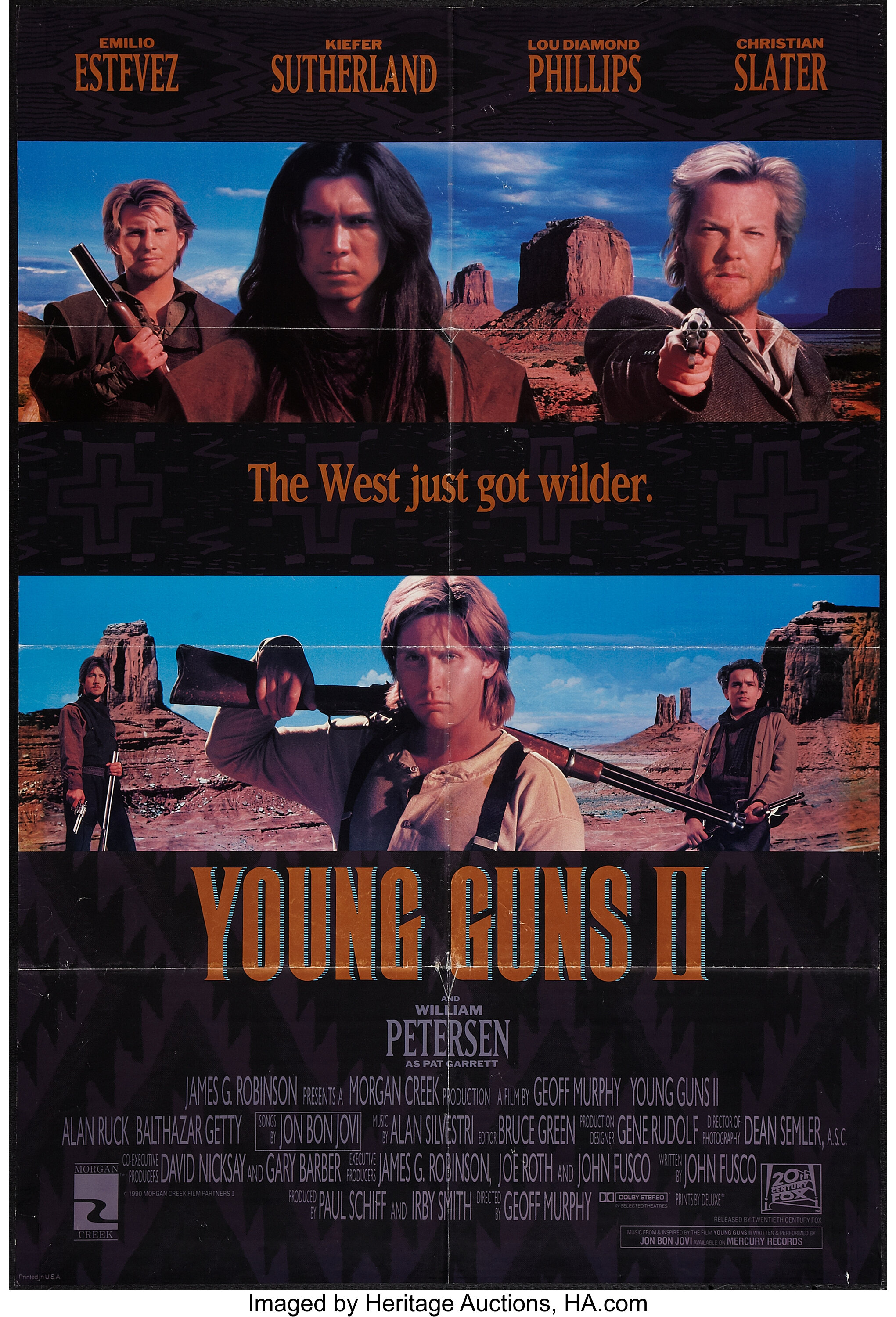 Young Guns Ii th Century Fox 1990 One Sheet 27 X 40 Ds Lot Heritage Auctions