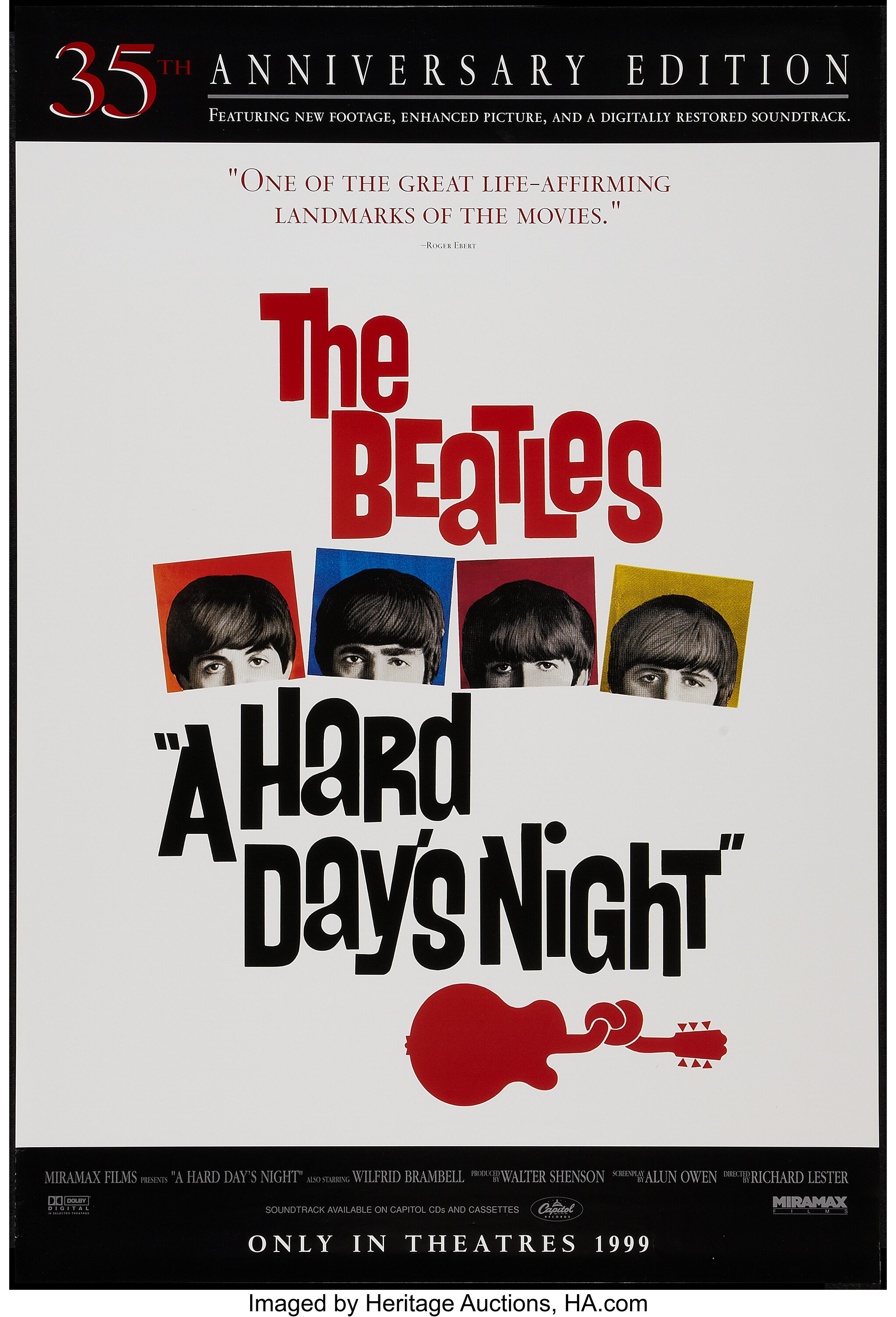 A Hard Day S Night Miramax R 1999 35th Anniversary One Sheet Lot Heritage Auctions