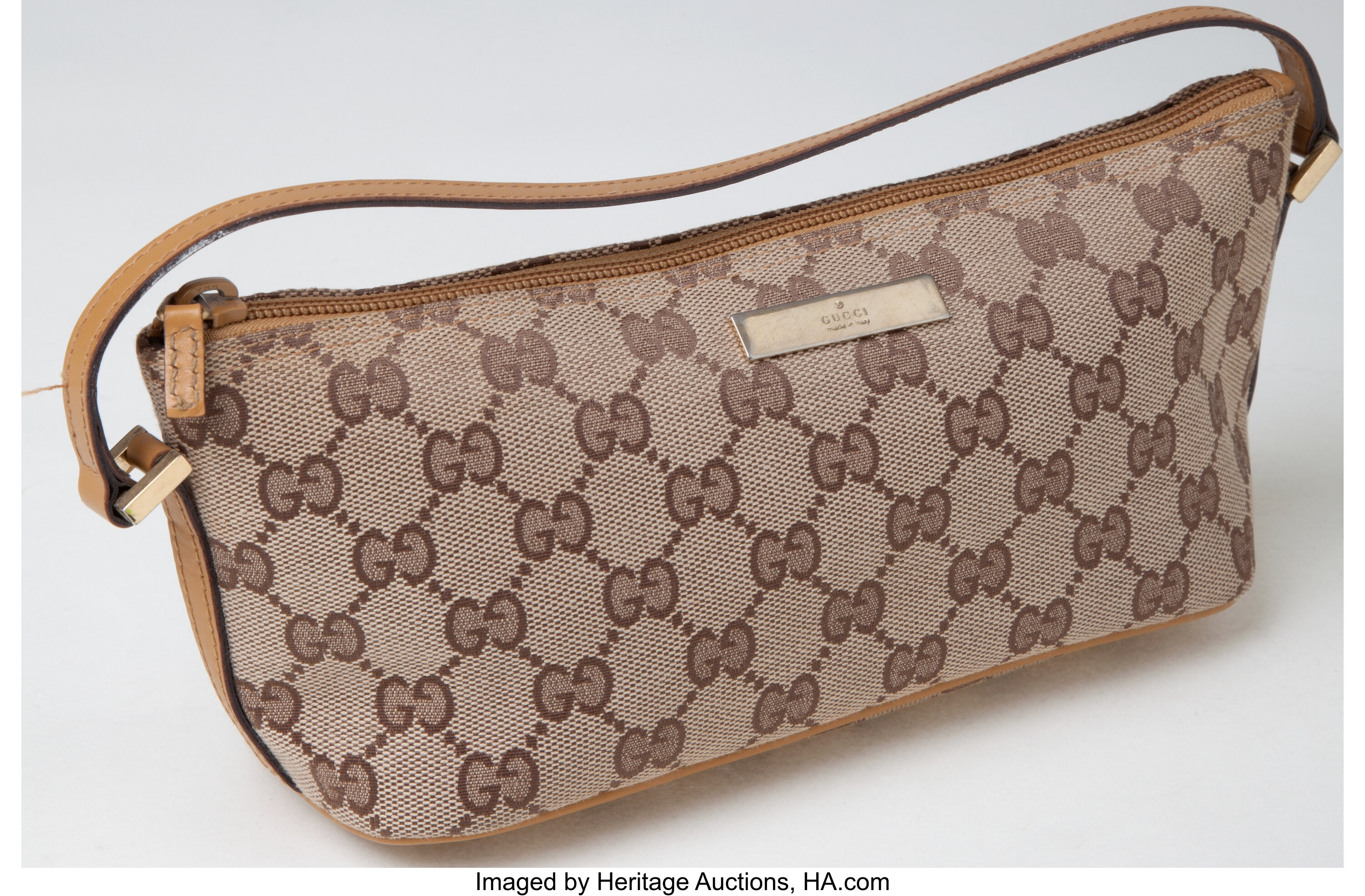 Vintage Gucci Monogram Pochette Bag (Brown)