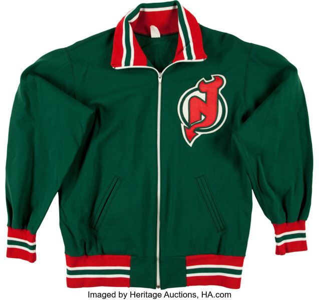 New Jersey Devils All Over Mitchell & Ness NHL Crew Fleece