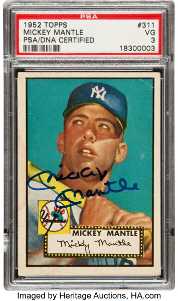 Mickey Mantle Autographed Framed 1952 Topps Baseball Rookie Card #311 11x14  Photo Reprint New York Yankees 1951 Beckett BAS #AC74554 - Mill Creek  Sports