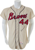 1972 Hank Aaron Signed Game Worn Atlanta Braves Jersey. Baseball, Lot  #52671