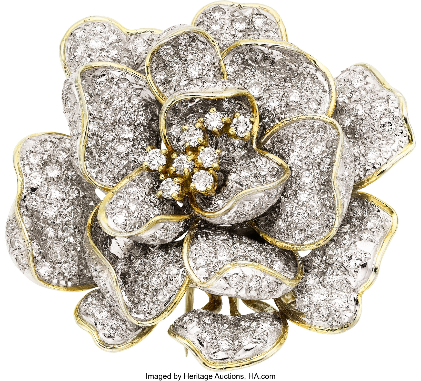 Diamond, Gold Brooch. ... Estate Jewelry Brooches - Pins | Lot #58352 ...