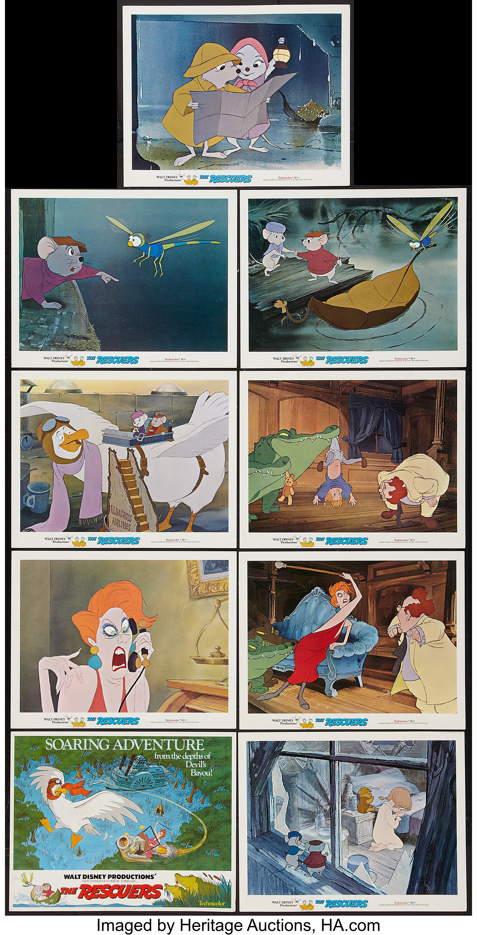 “The Rescuers Down Under”  Set of 8 Original Cinema Lobby Cards
