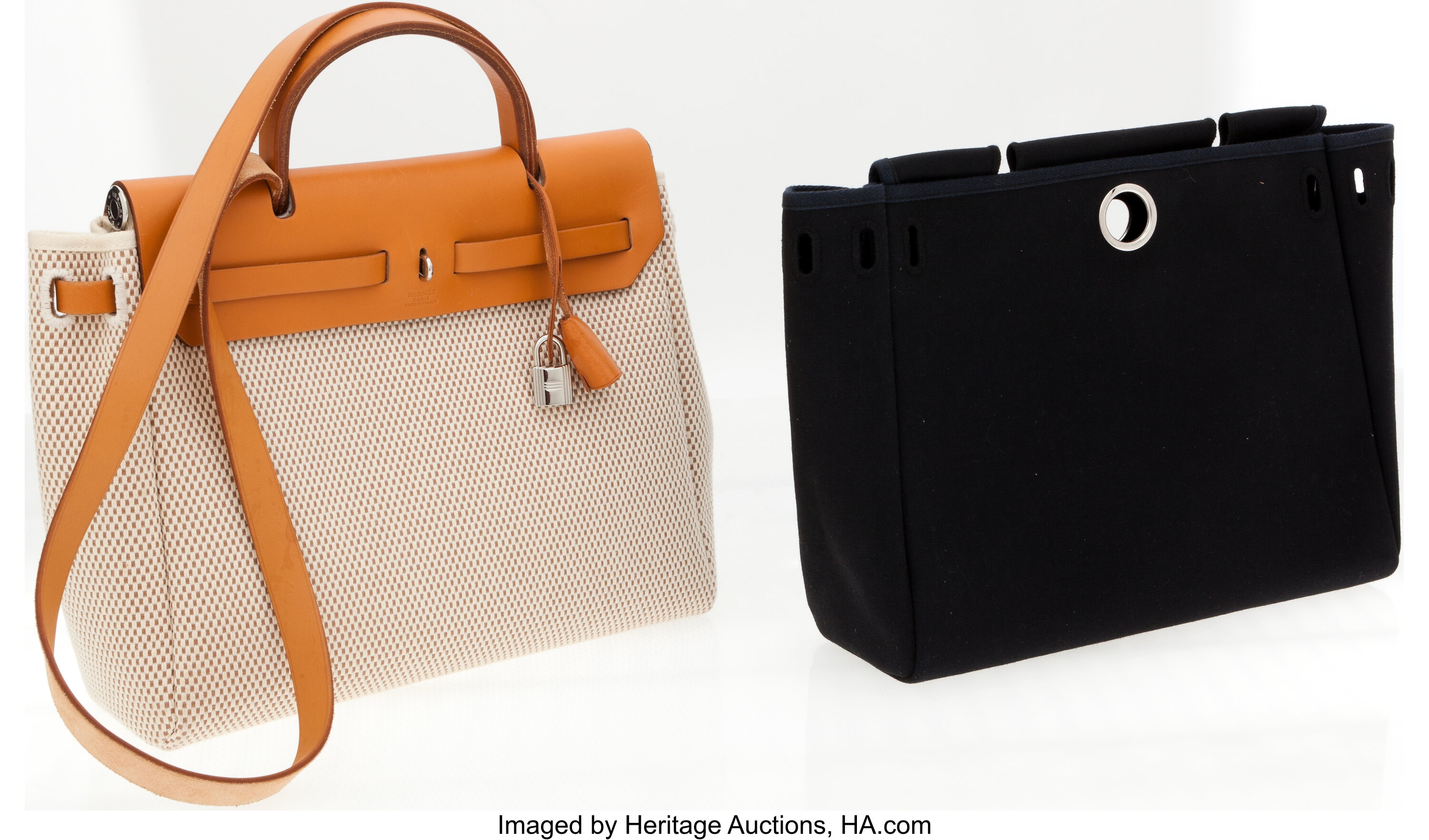 Hermes Herbag Canvas Shoulder Bag