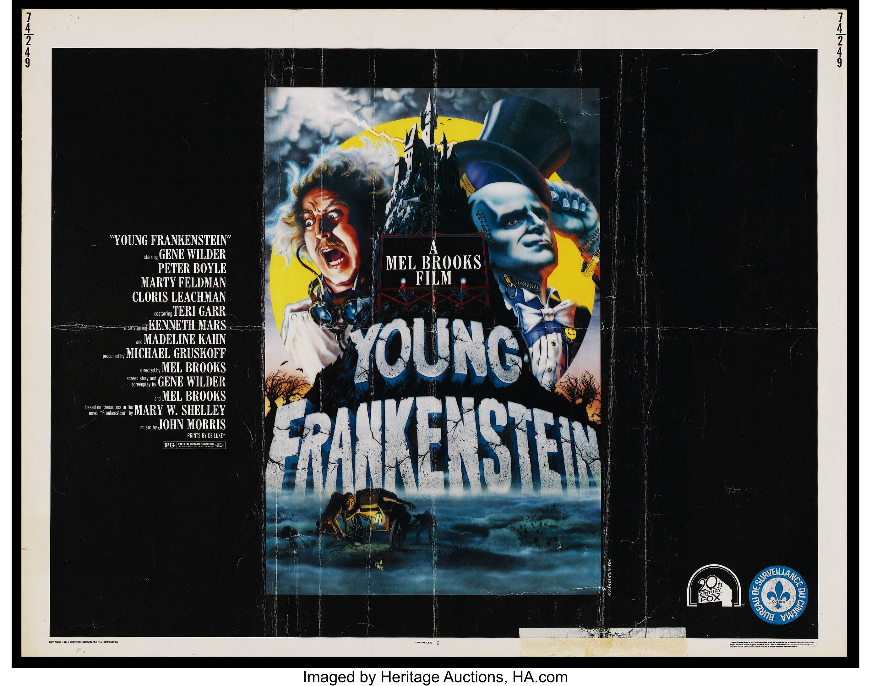 Young Frankenstein (20th Century Fox, 1974). Half Sheet (22