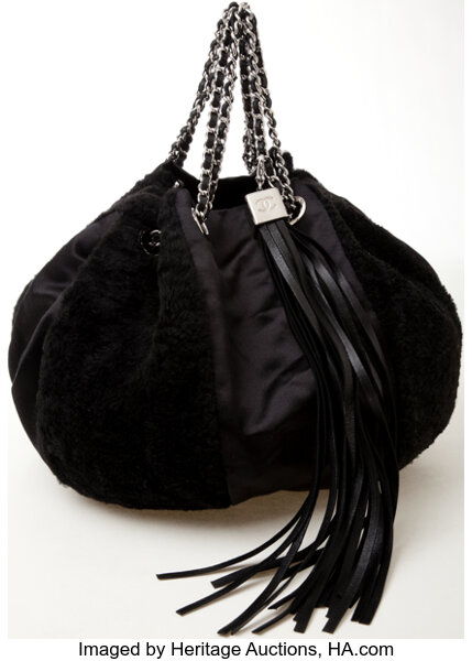 Chanel black drawstring on sale bag