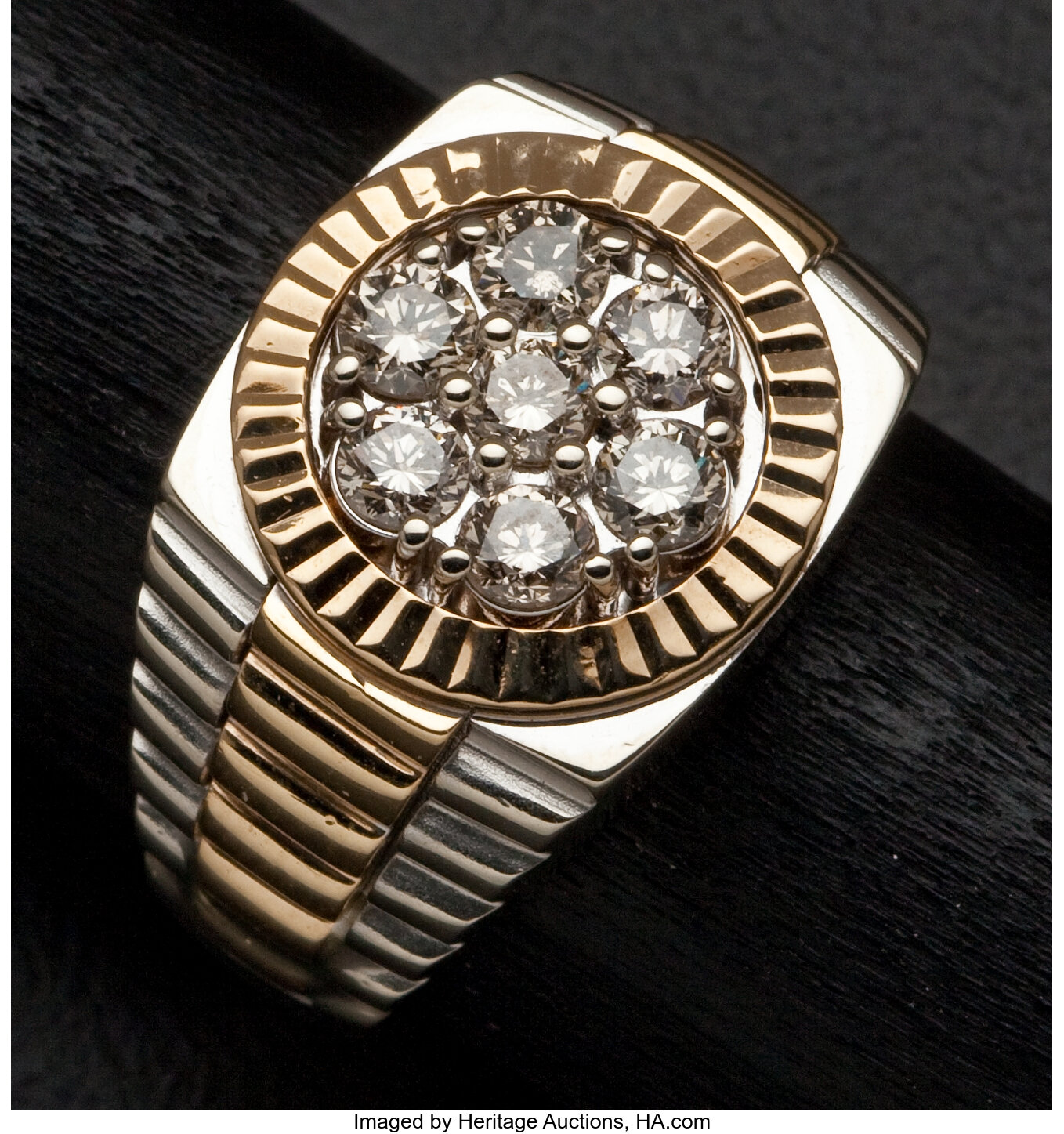 Rolex style ring with diamonds new arrivals