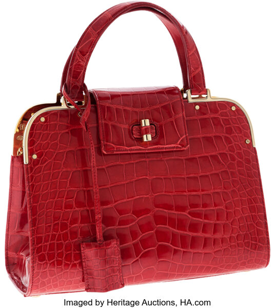 Yves Saint Laurent YSL Red Uptown Leather Satchel Pony-style