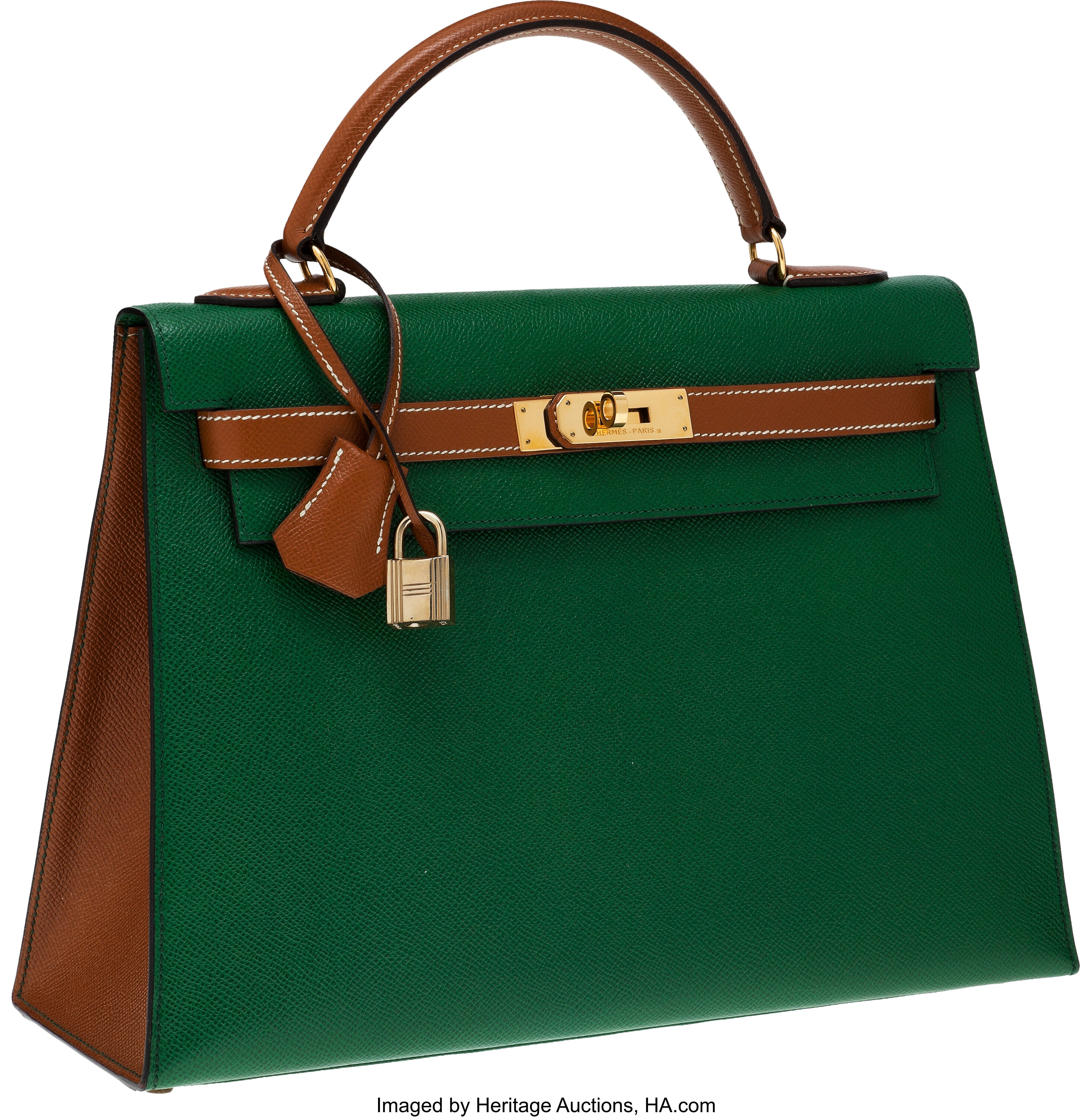 Rare HERMES SELLIER KELLY 28 cm VERT CLAIR Gold Hardware Epsom Courchevel -  SANDIA EXCHANGE