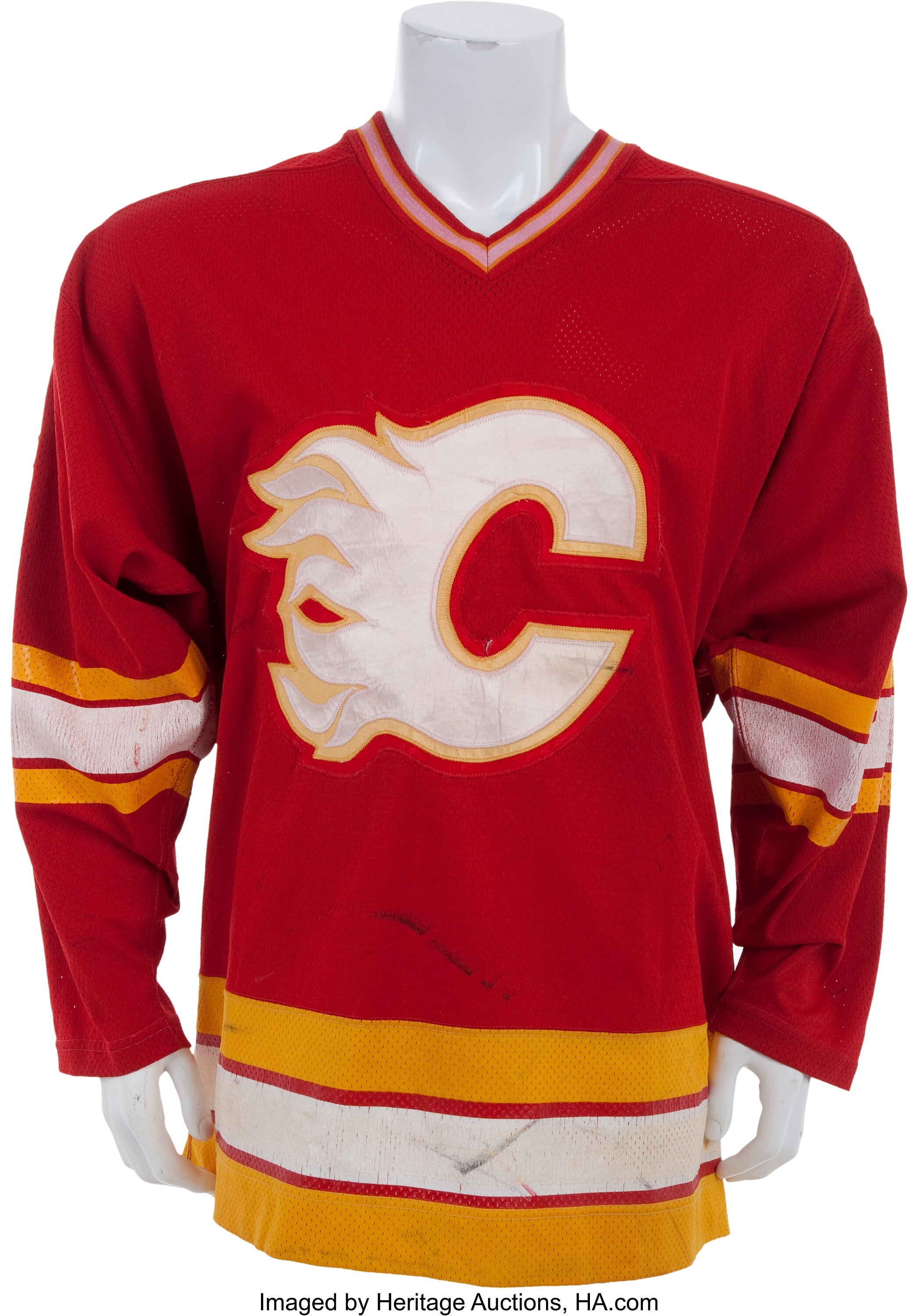 Early 1980's Guy Chouinard Game Worn Calgary Flames Jersey