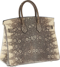 Hermes Ombre Lizard Palladium Hardware Birkin 25 Bag at 1stDibs