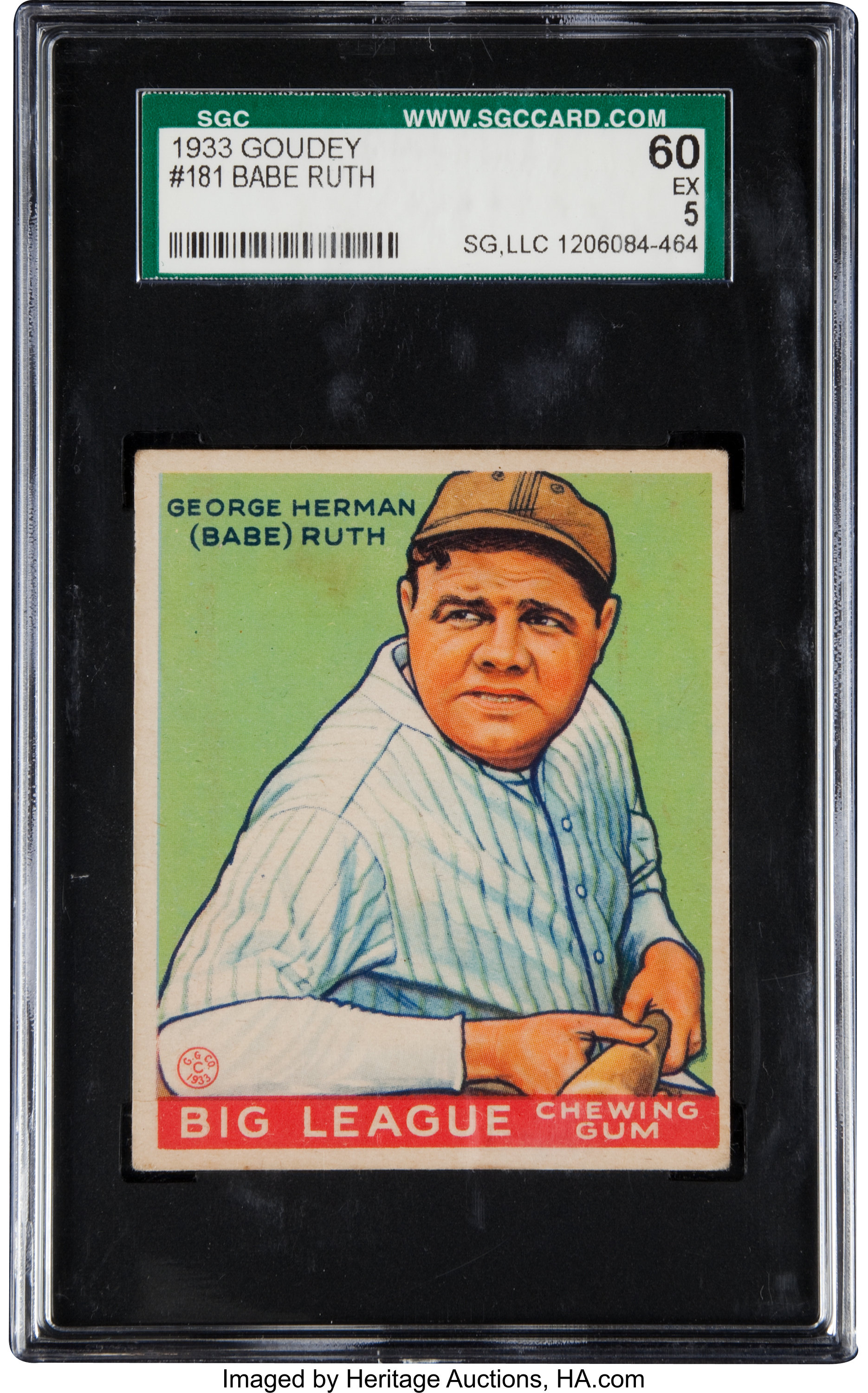 1933 BABE RUTH Goudey 181 Baseball Card Print Vintage 