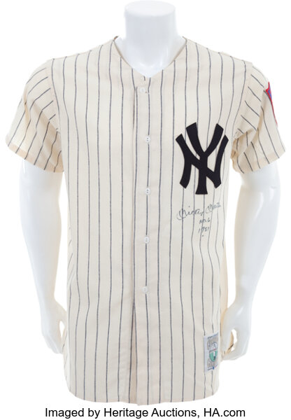 Mickey Mantle Signed Jersey.  Autographs Jerseys