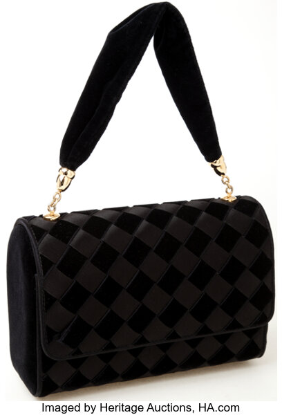 Sold at Auction: Louis Vuitton Black Satin Evening Bag