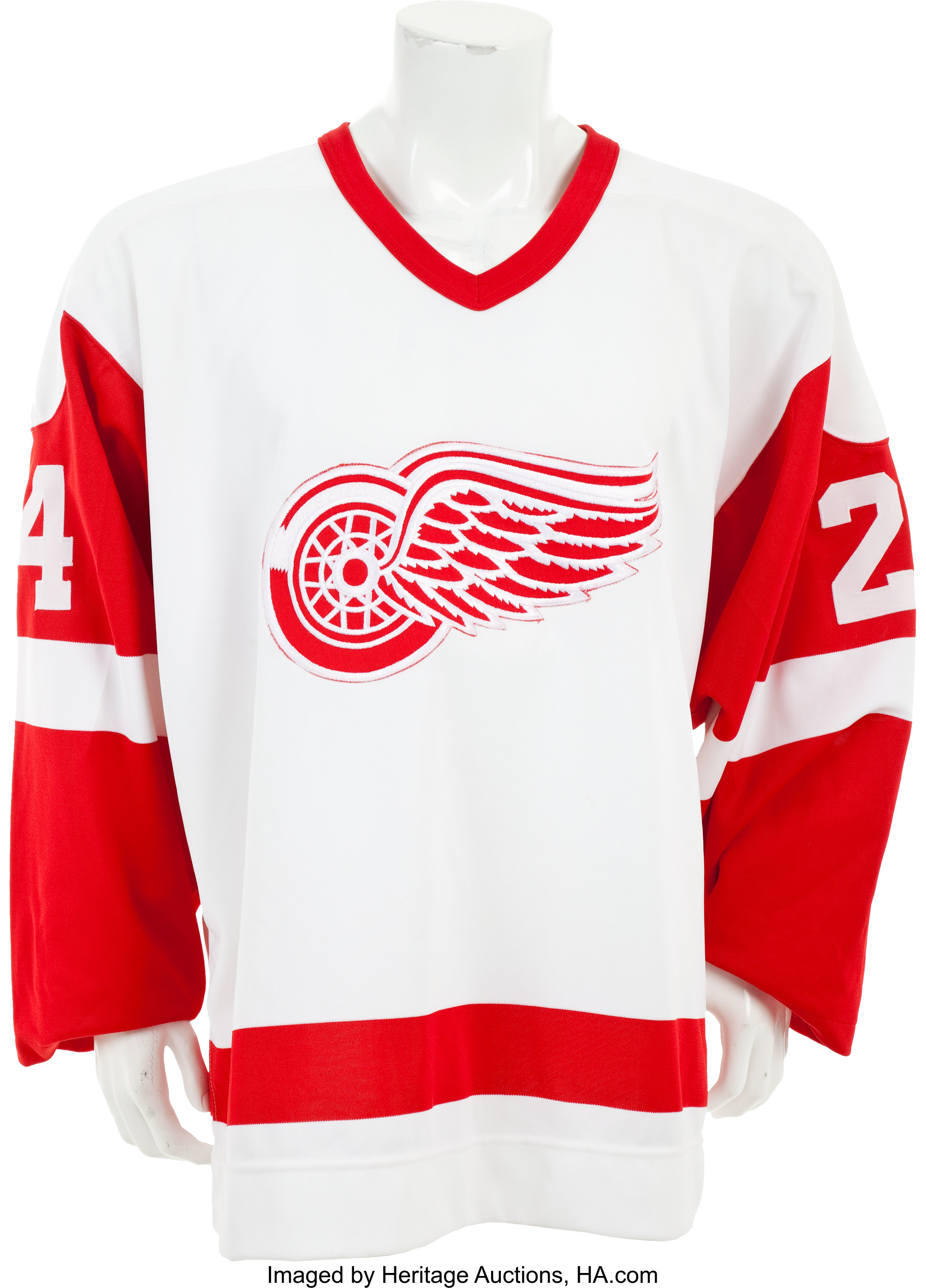 Autographed Signed Bob Probert Detroit Red Wings White