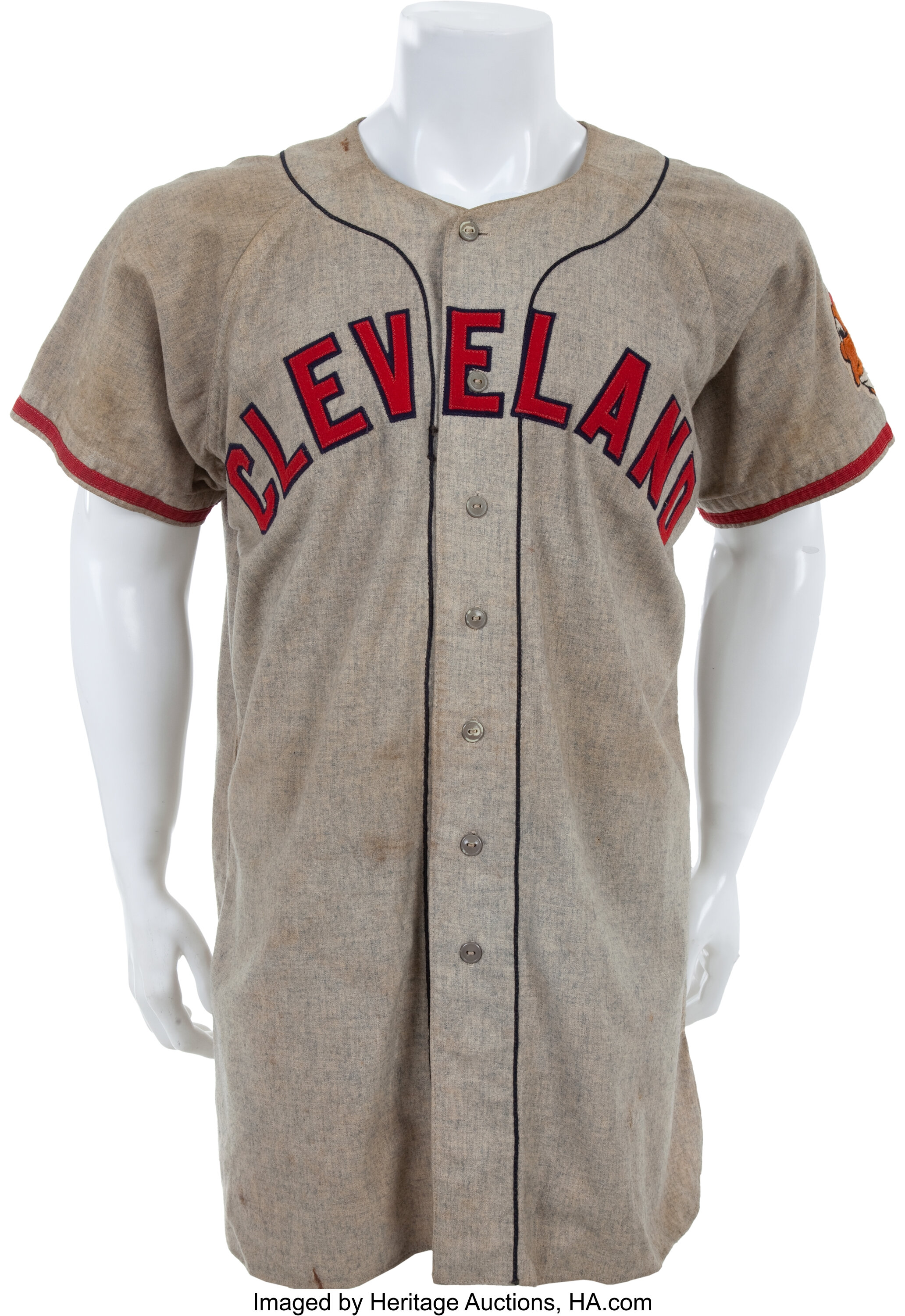 1947 Don Black Game Worn Cleveland Indians Jersey. Baseball, Lot #81520