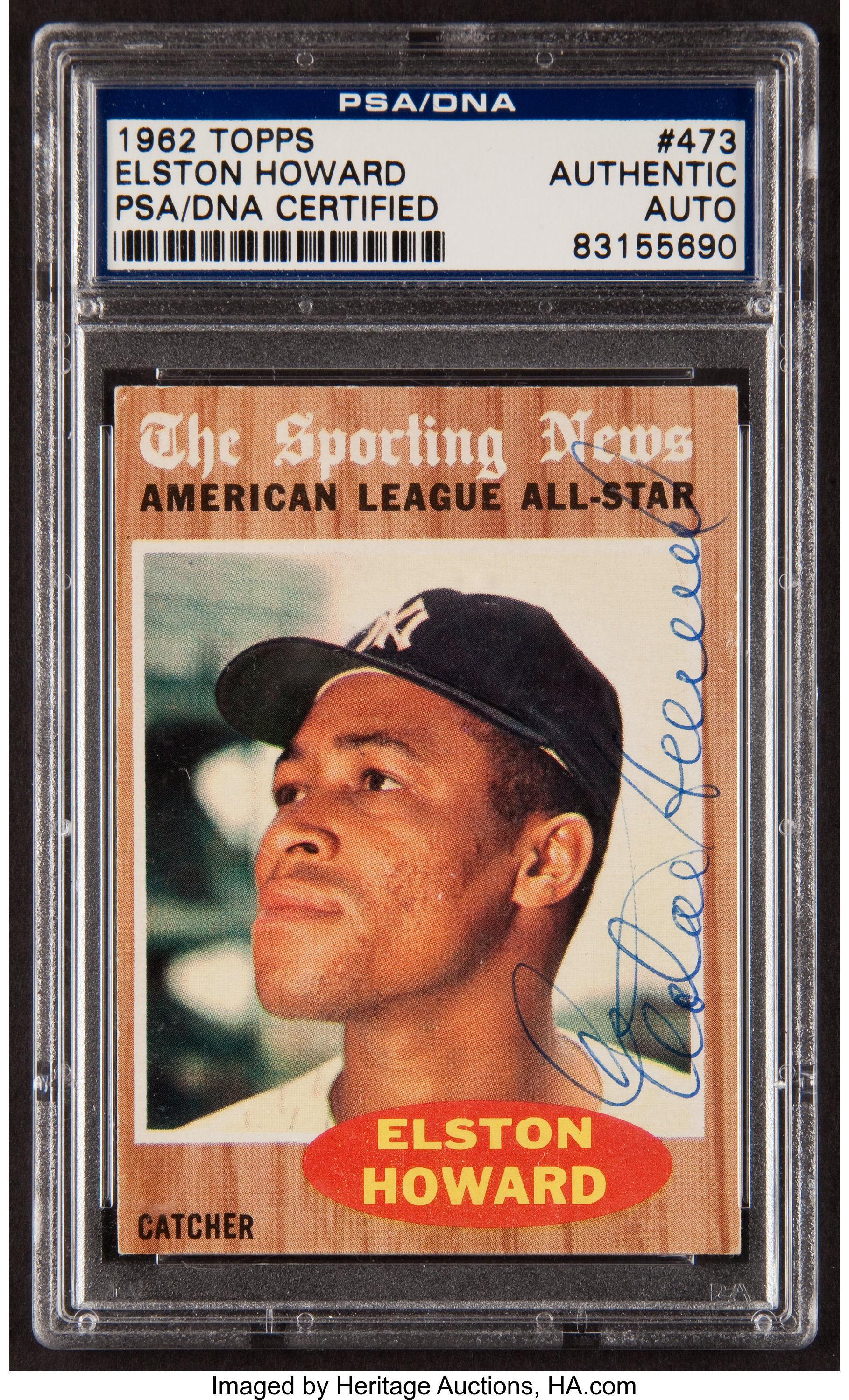 Signed 1962 Topps Elston Howard #473 PSA/DNA Authentic