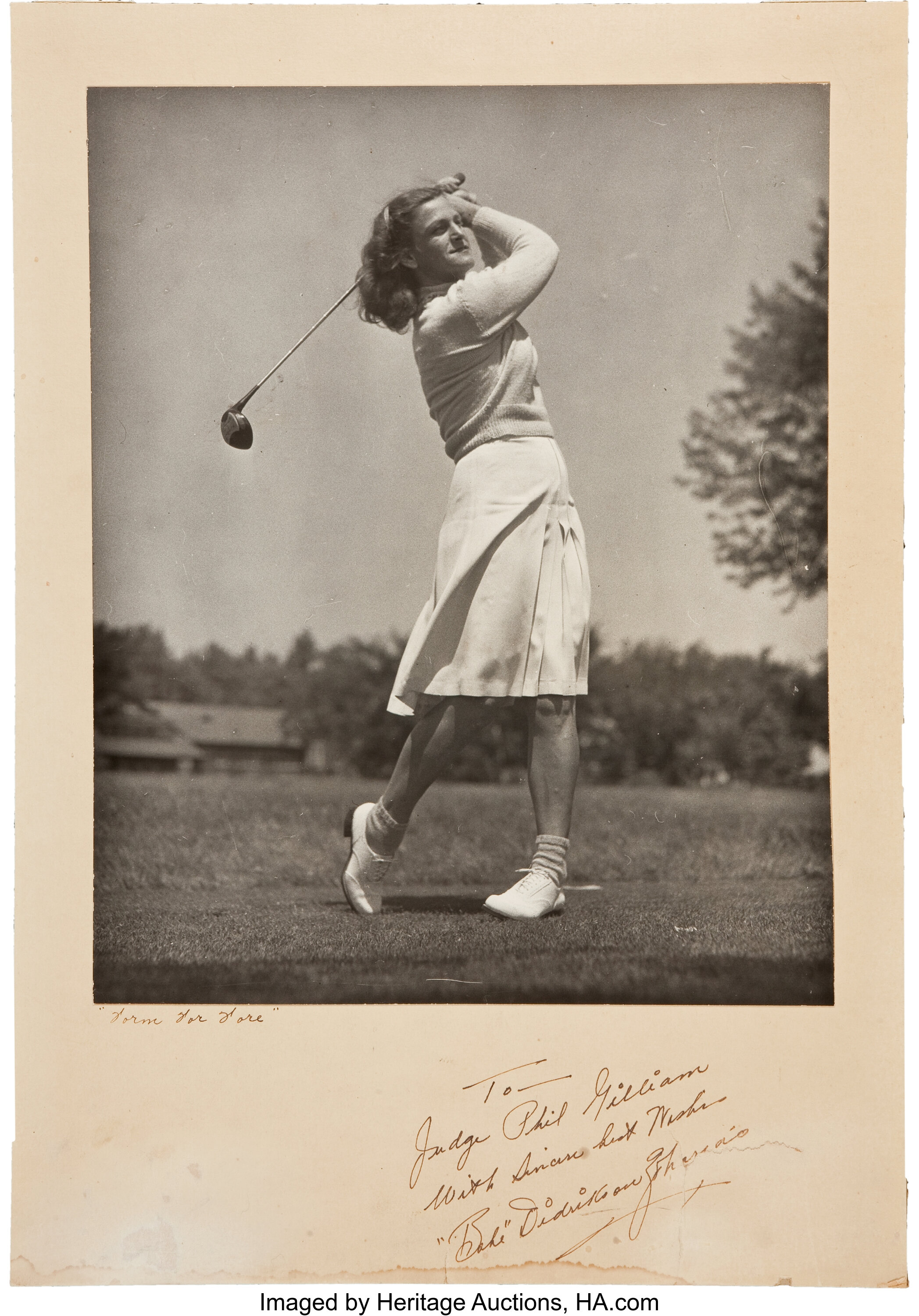 1940s Babe Didrikson Zaharias Signed Large Photograph Golf Lot 81267 Heritage Auctions