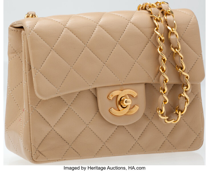 Sold at Auction: Chanel Beige Resin Medium Single Flap Bag
