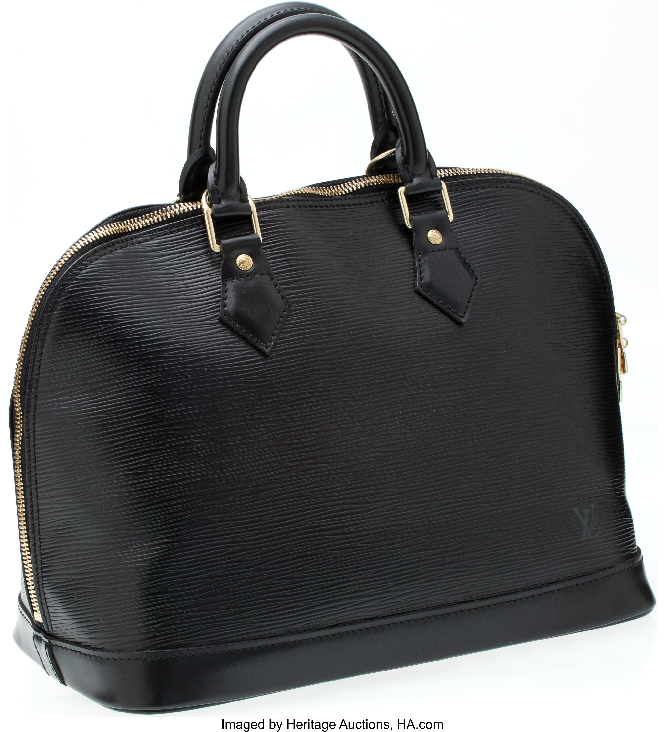 Lot 6 - A Louis Vuitton black Epi leather Alma bag