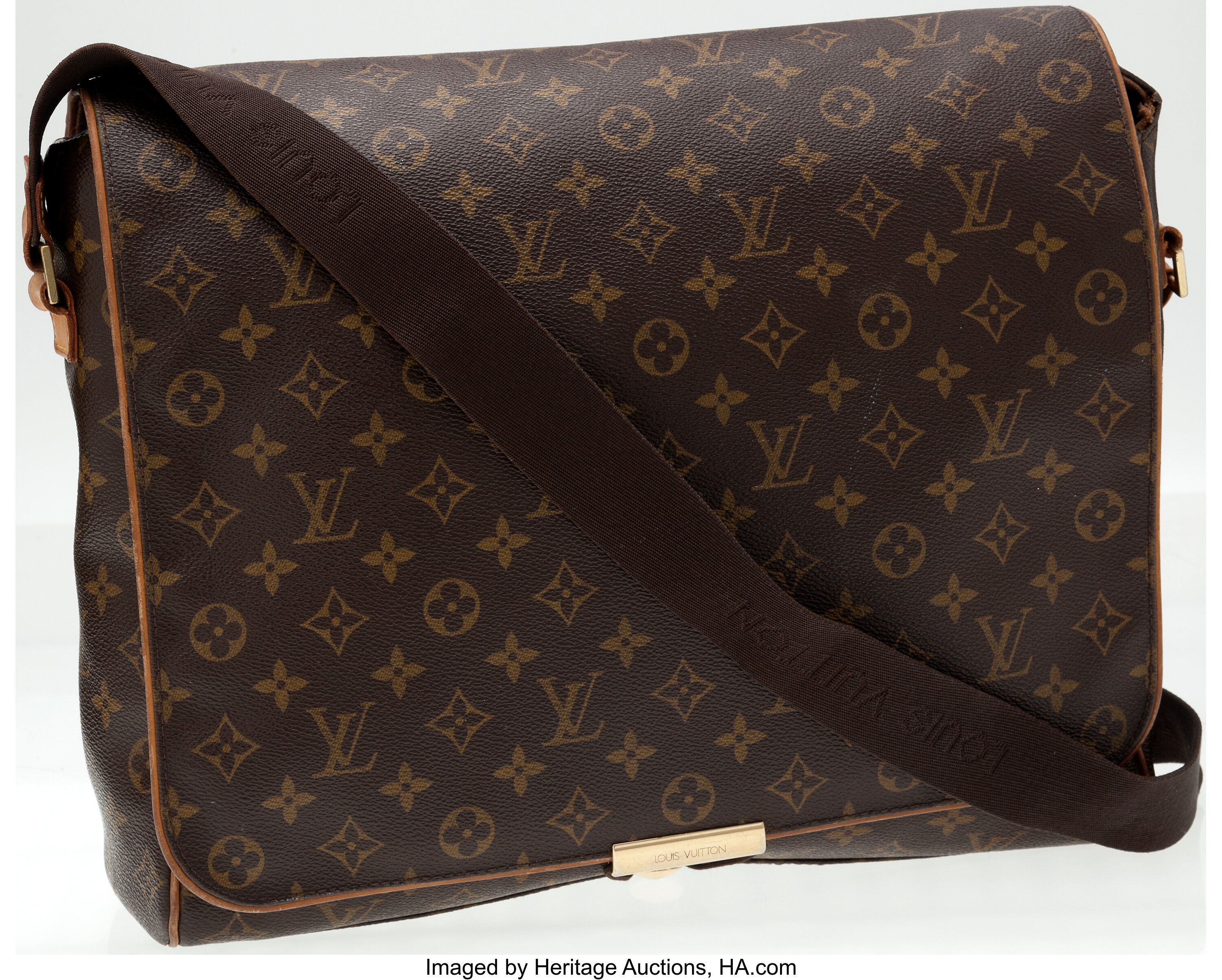 Louis Vuitton Vintage Monogram Flap Messenger Bag Brown