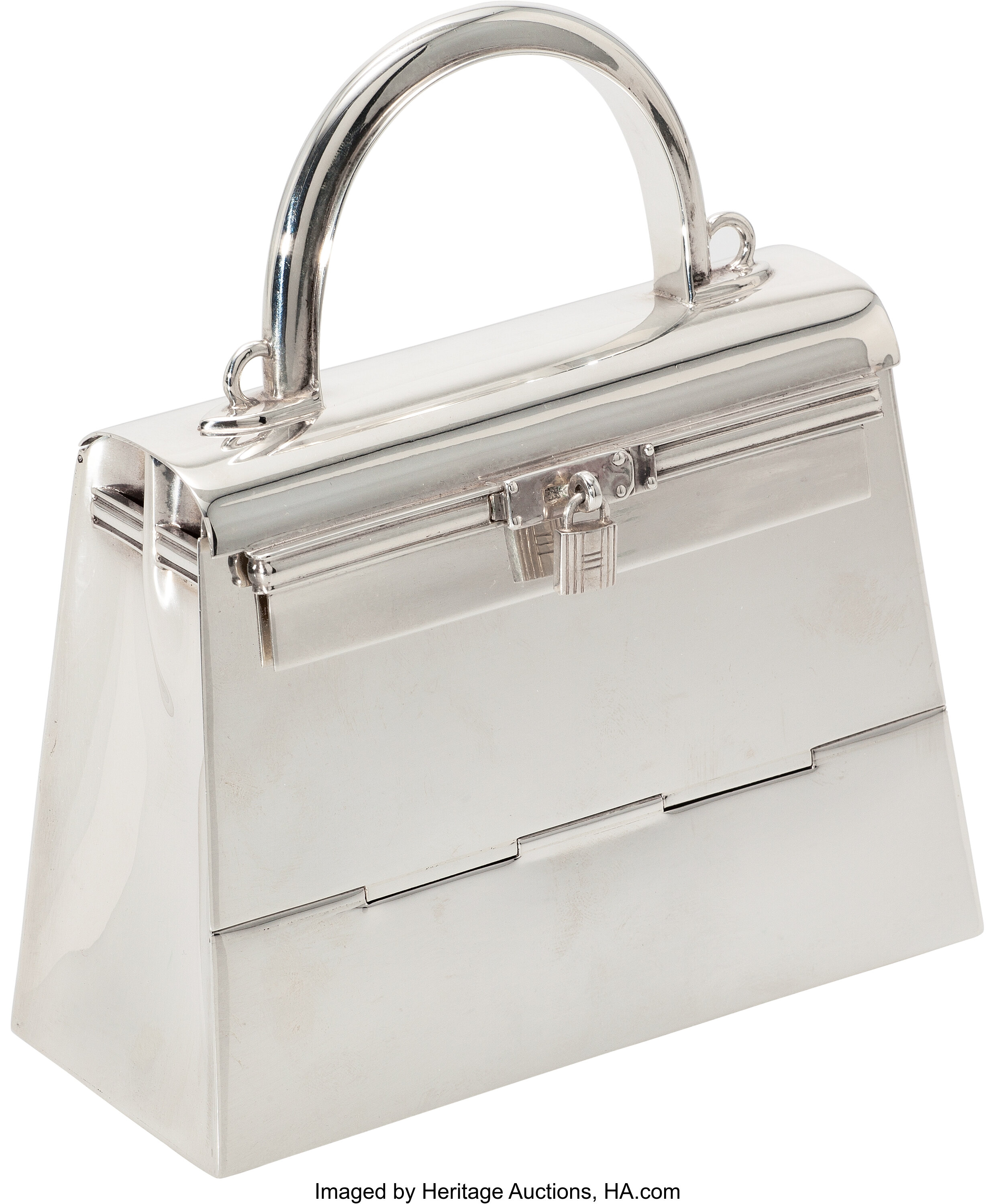 Hermes Ultra Rare Limited Edition Sterling Silver Mini Kelly Bag | Lot ...