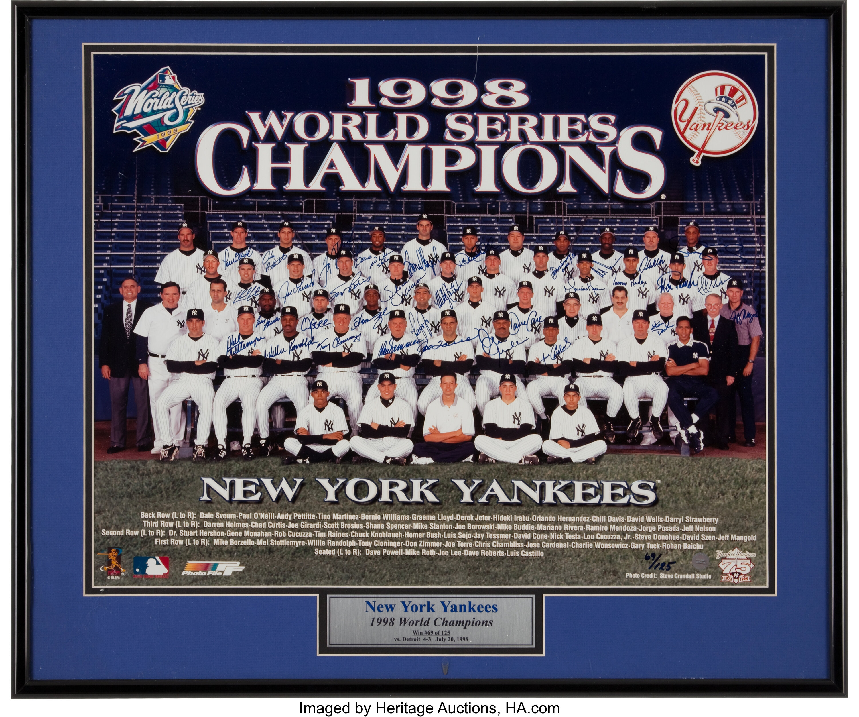 Sold at Auction: 1998 New York Yankees team signed limited edition