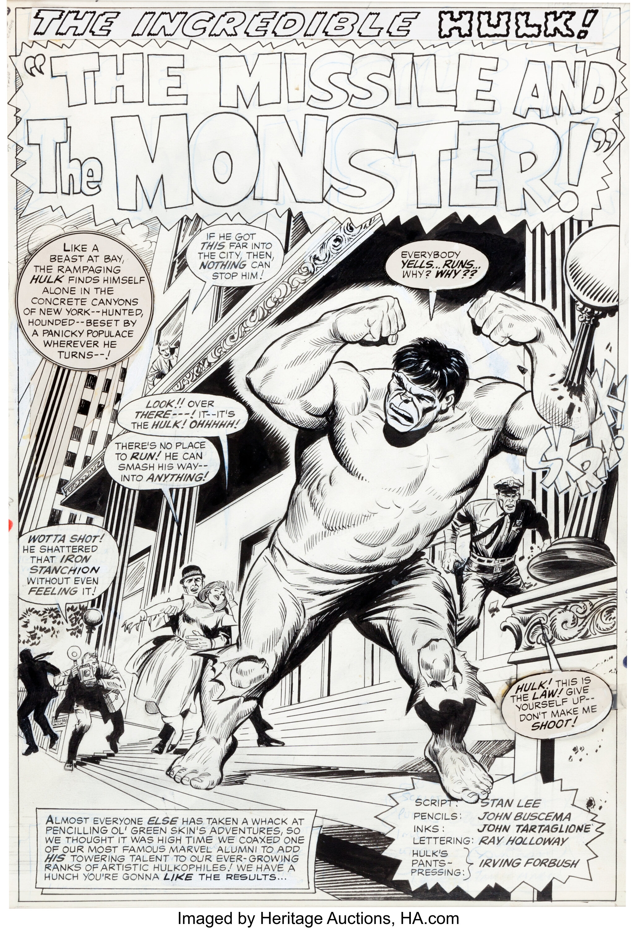 John Buscema And John Tartaglione Tales To Astonish 85 Hulk