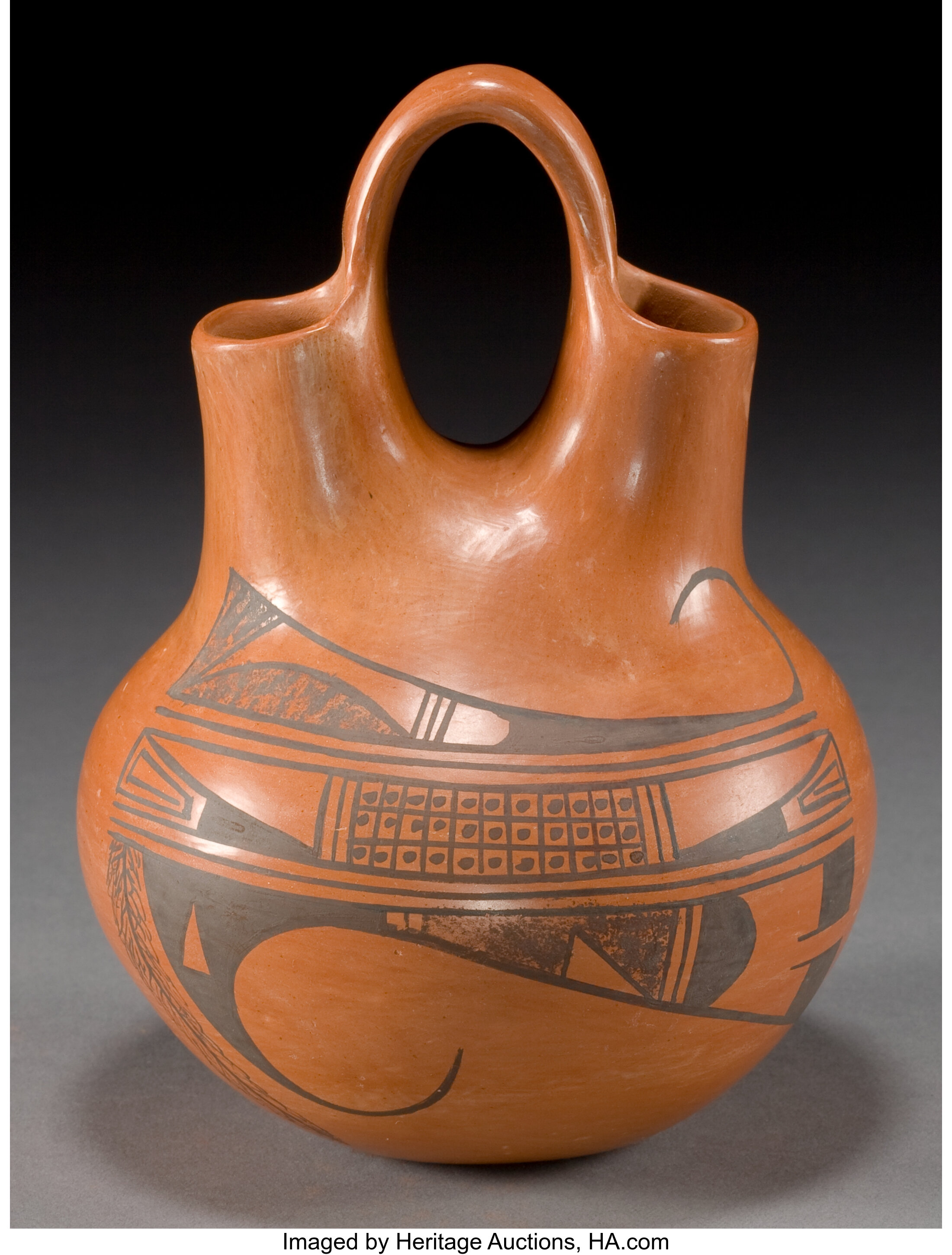 A Hopi Black On Red Wedding Vase Pauline Setalla Other Lot