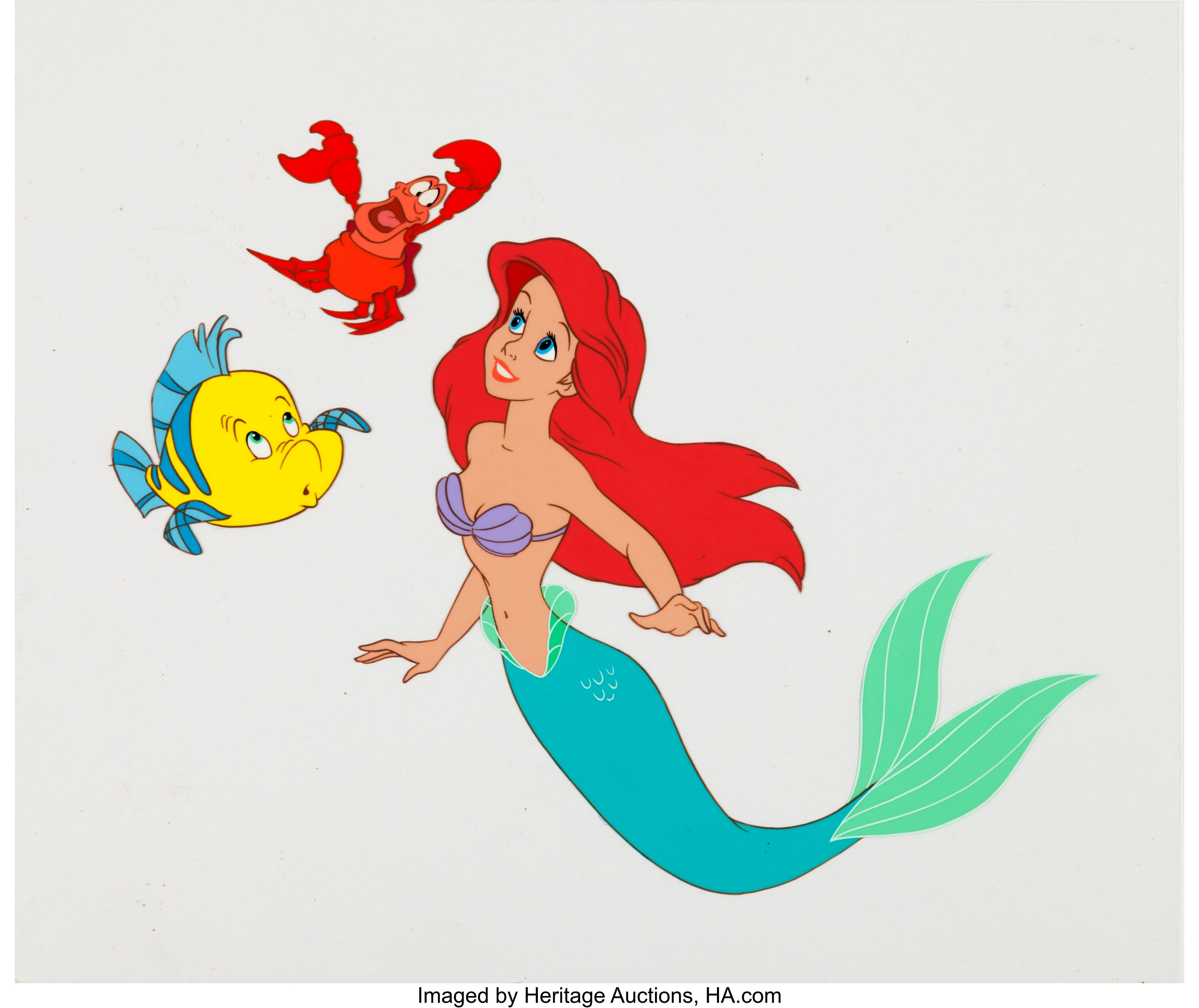 ariel and flounder and sebastian