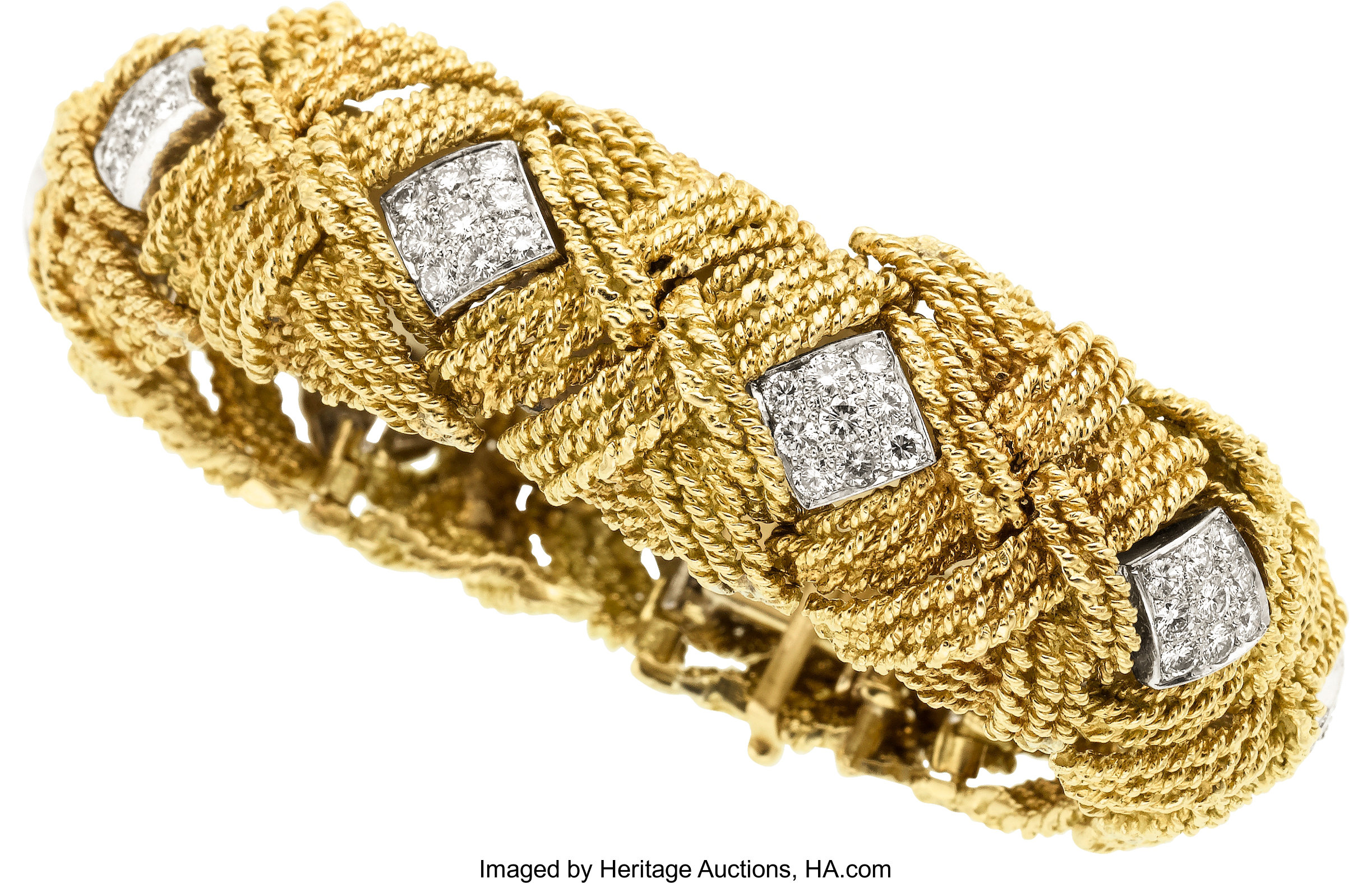 Diamond, Platinum, Gold Bracelet, David Webb. ... Estate Jewelry | Lot ...