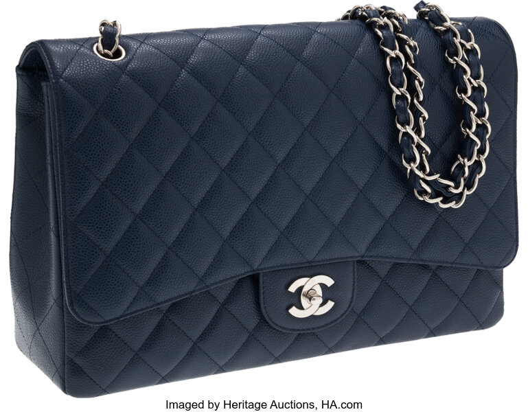 Chanel Vintage 1997 Classic Single Rare Caviar Leather Bag