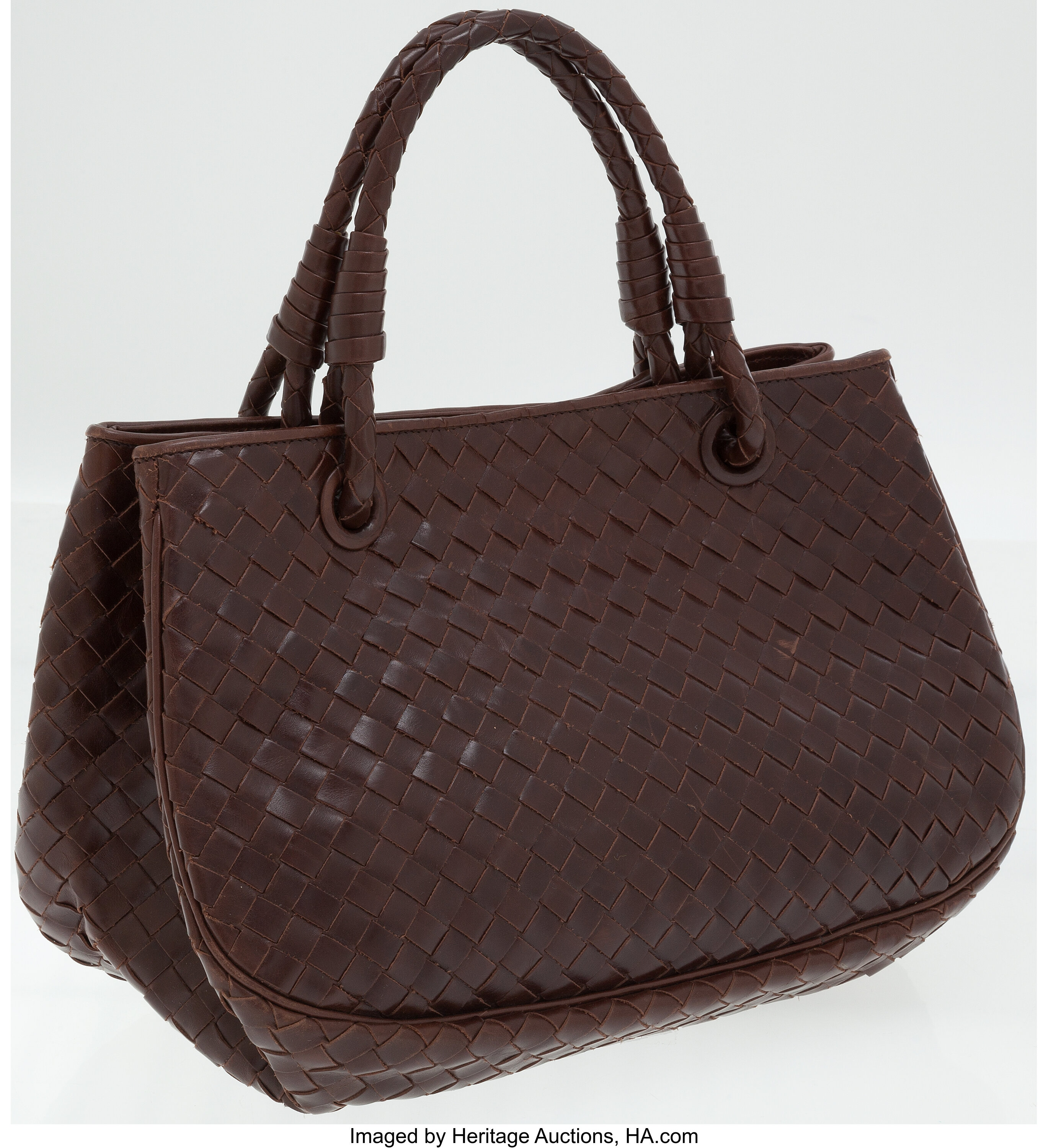 Bottega Veneta Small Point Top Handle Bag in Cinnabar & Gold