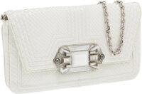Judith Leiber White Snakeskin Clutch with Large Stone and | Lot #56896 ...
