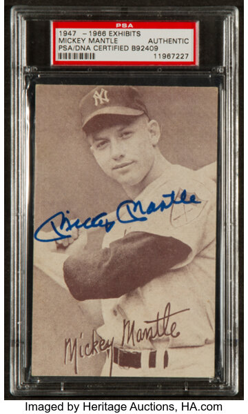 Mickey Mantle Twice Authentic Autographed Signed 1952 T
