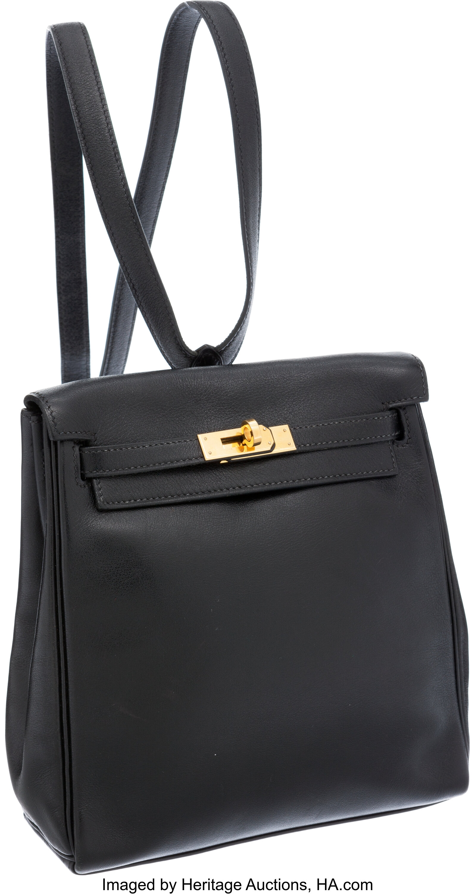 Kellyado leather backpack Hermès Black in Leather - 25273608