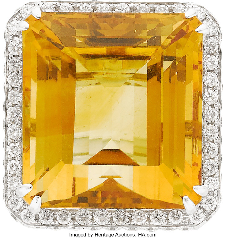 Citrine, Diamond, White Gold Ring. ... Estate Jewelry Rings | Lot ...