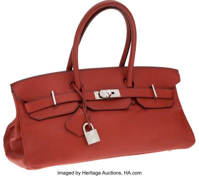 HERMES 35cm Rouge H Togo Birkin w/ Palladium Hardware