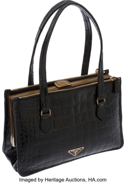 Prada Ring Handle Bag Crocodile at 1stDibs  prada ring bag, bag with ring  handle, prada ribg