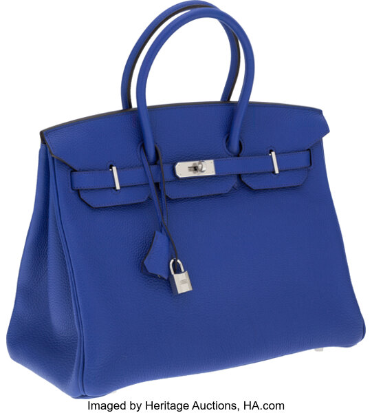 Hermès Cobalt Blue Clemence Birkin 35cm Palladium Hardware (SZXX) 144030000083 PS/DU