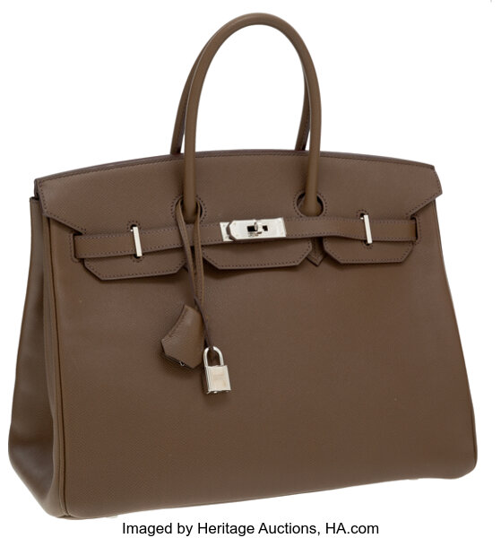 Luxury Accessories:Bags, Hermes 35cm Etoupe Epsom Leather Birkin