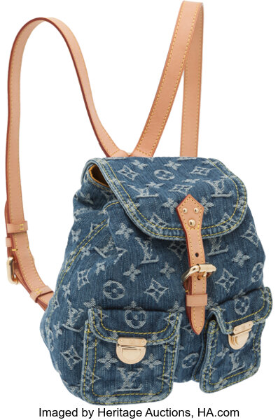 Louis Vuitton xNigo Navy Taurillon Leather and Monogram Denim MultiPocket  Backpack For Sale at 1stDibs