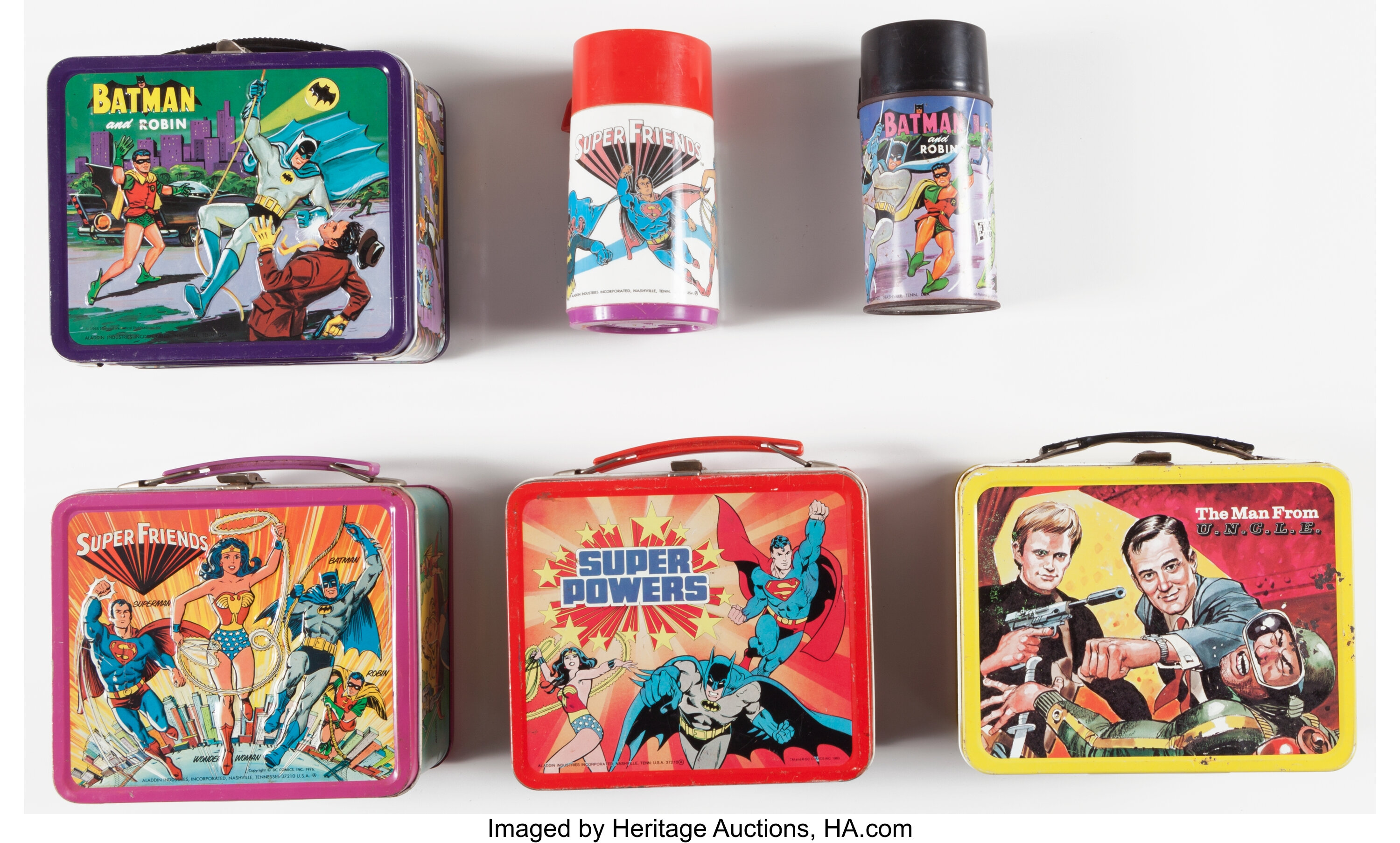 Vintage Plastic Batman Lunch Box and Matching Thermos. 